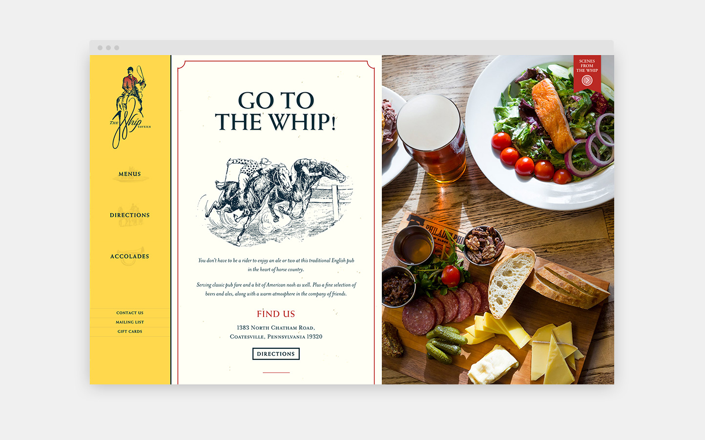 The Whip Tavern Web Design Homepage